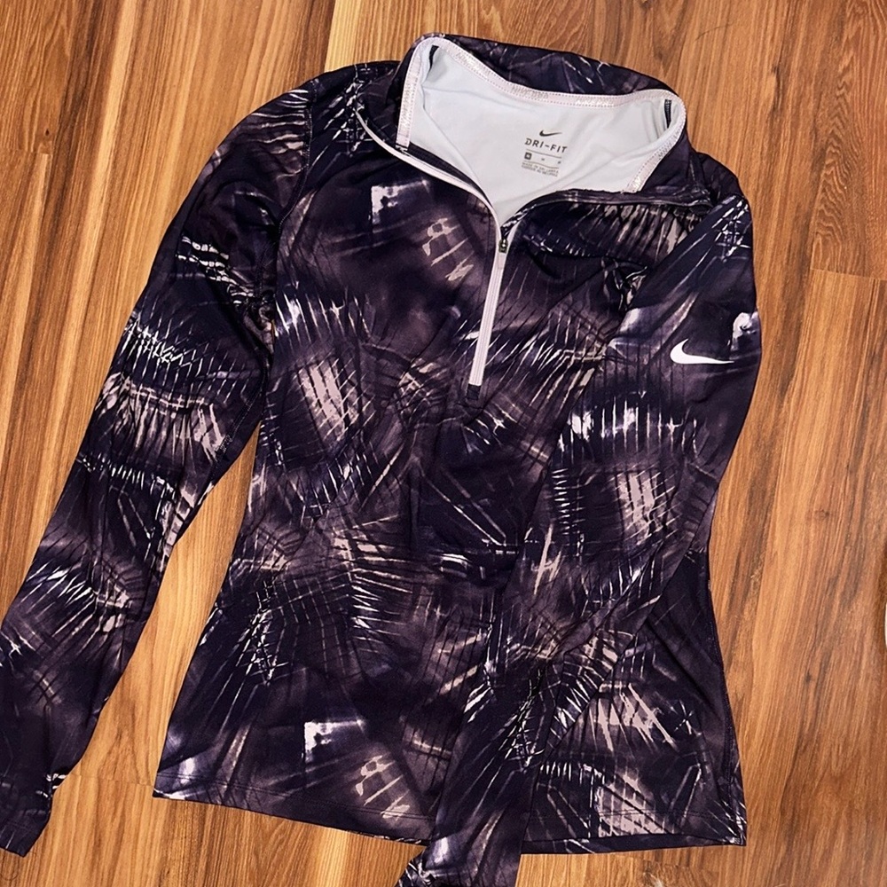 Nike Purple Abstract Long Sleeve Quarter Zip